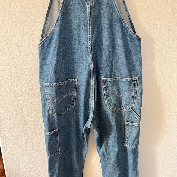 Levi's Men's Denim Overalls L Carpenter Blue Straight Leg Relaxed Fit Utility - Picture 4 of 9